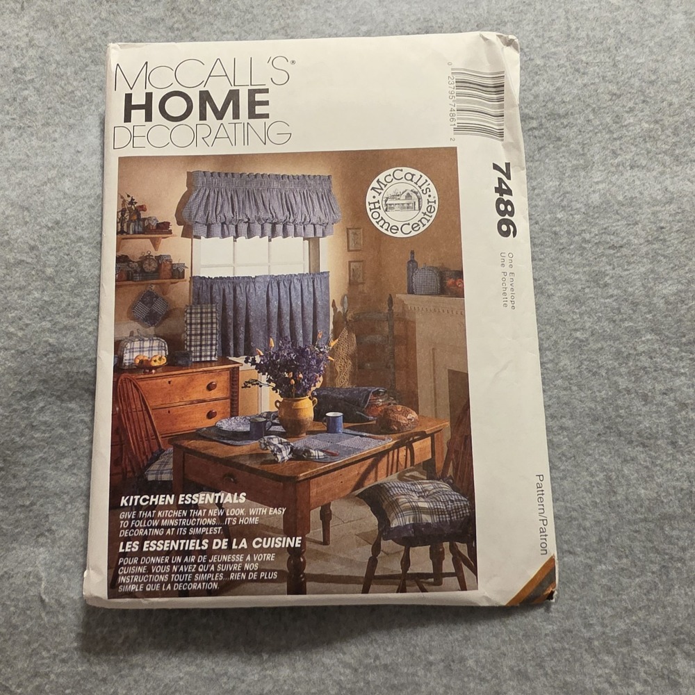 McCall's Vintage 1990s 7486 Home Decor Kitchen Essentials Pattern Uncut One Size